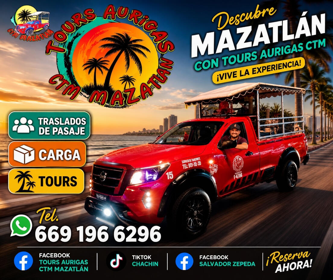 Auriga turística en el malecón de Mazatlán